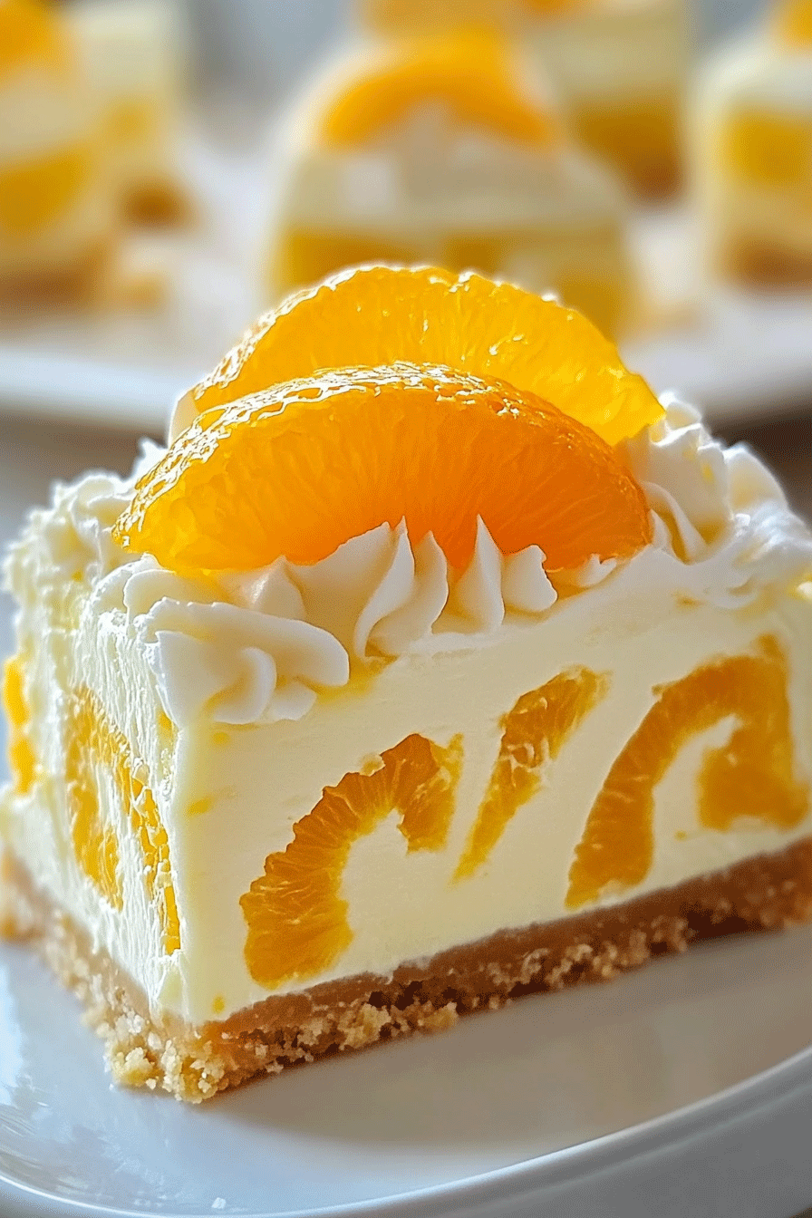 no Bake Orange Pineapple Swirl Cheesecake