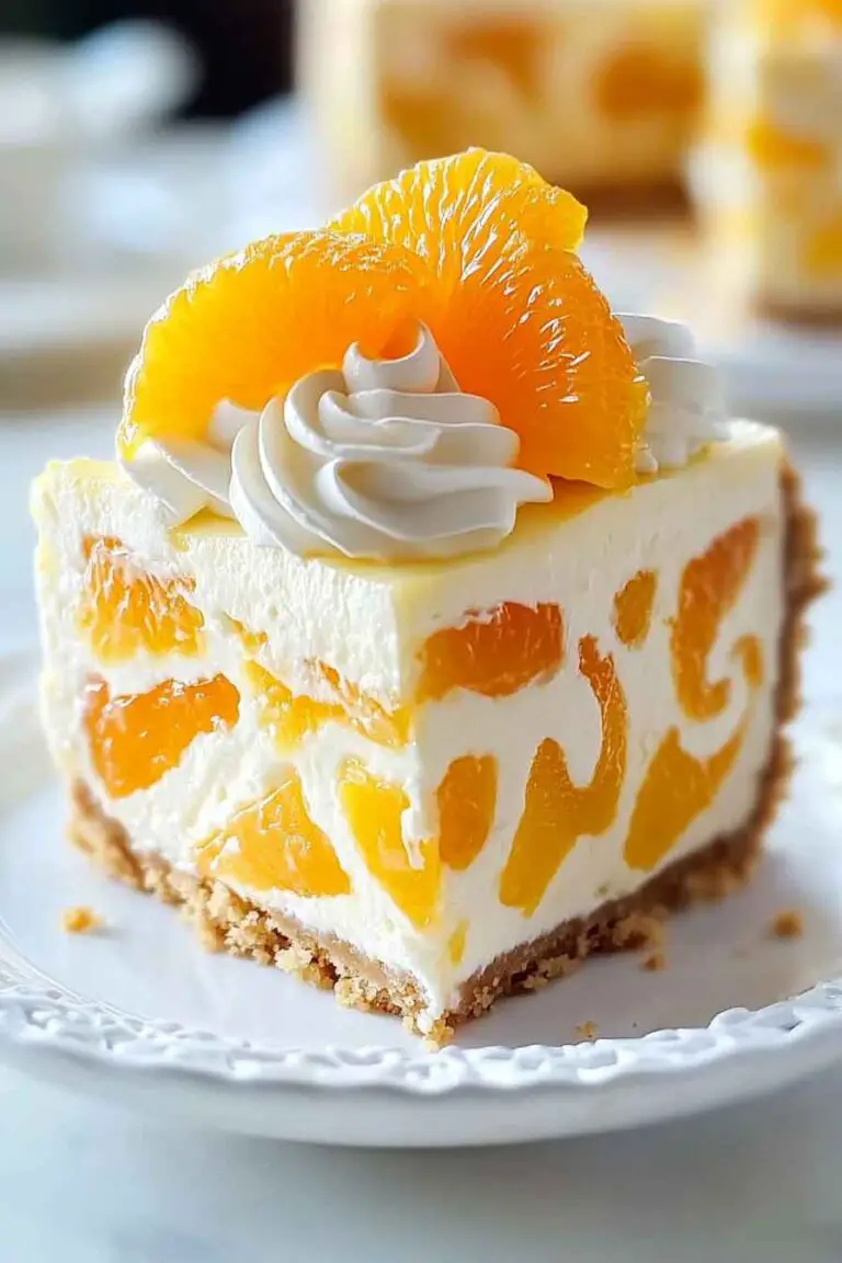 no Bake Orange Pineapple Swirl Cheesecake