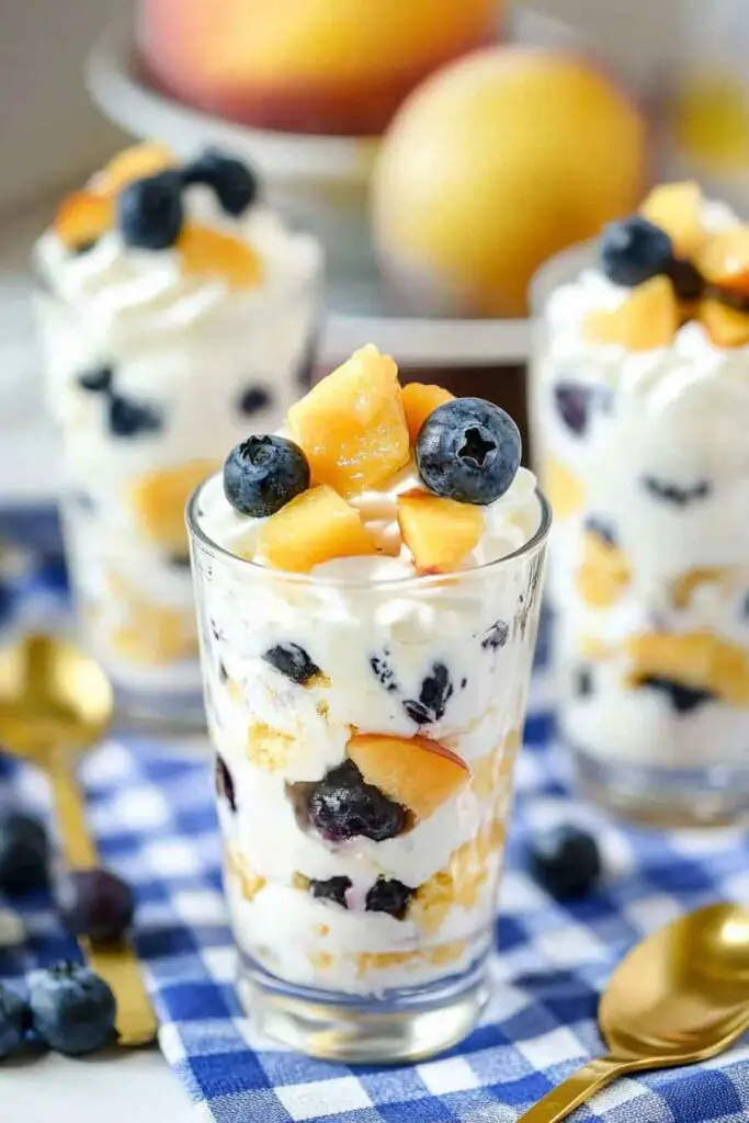 No Bake Peach Blueberry Cheesecake