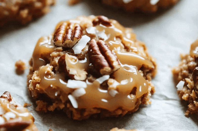 No Bake Pecan Coconut Praline Cookies
