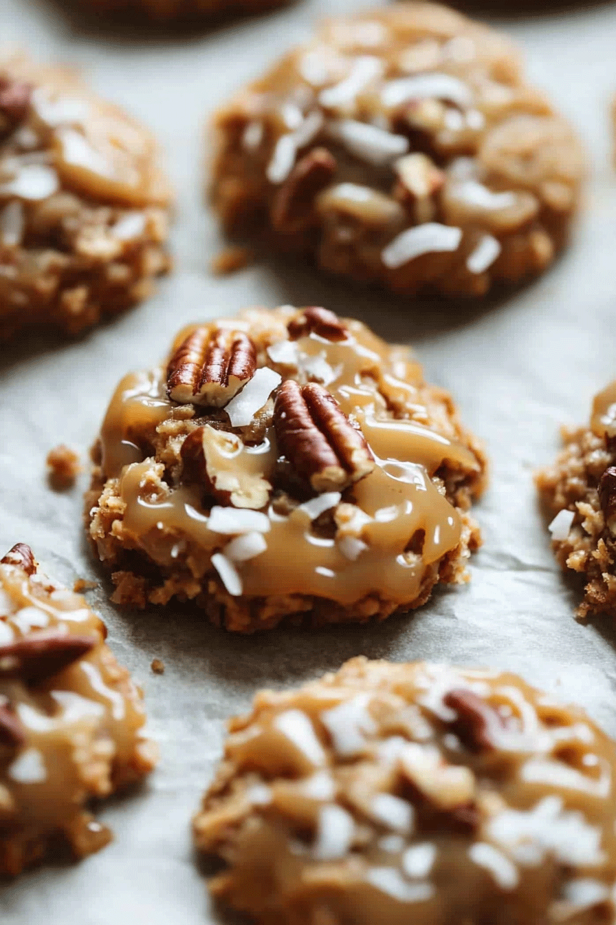 No Bake Pecan Coconut Praline Cookies