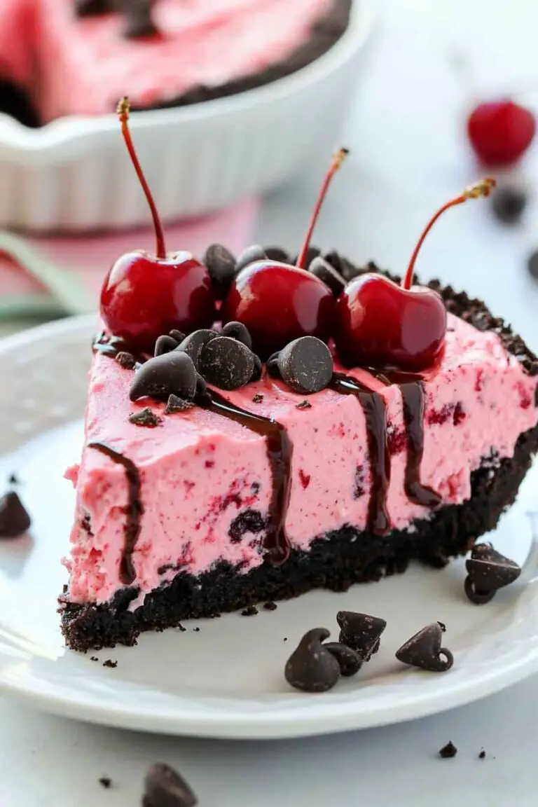 Oreo Cherry Chocolate Chip No Bake Cheesecake