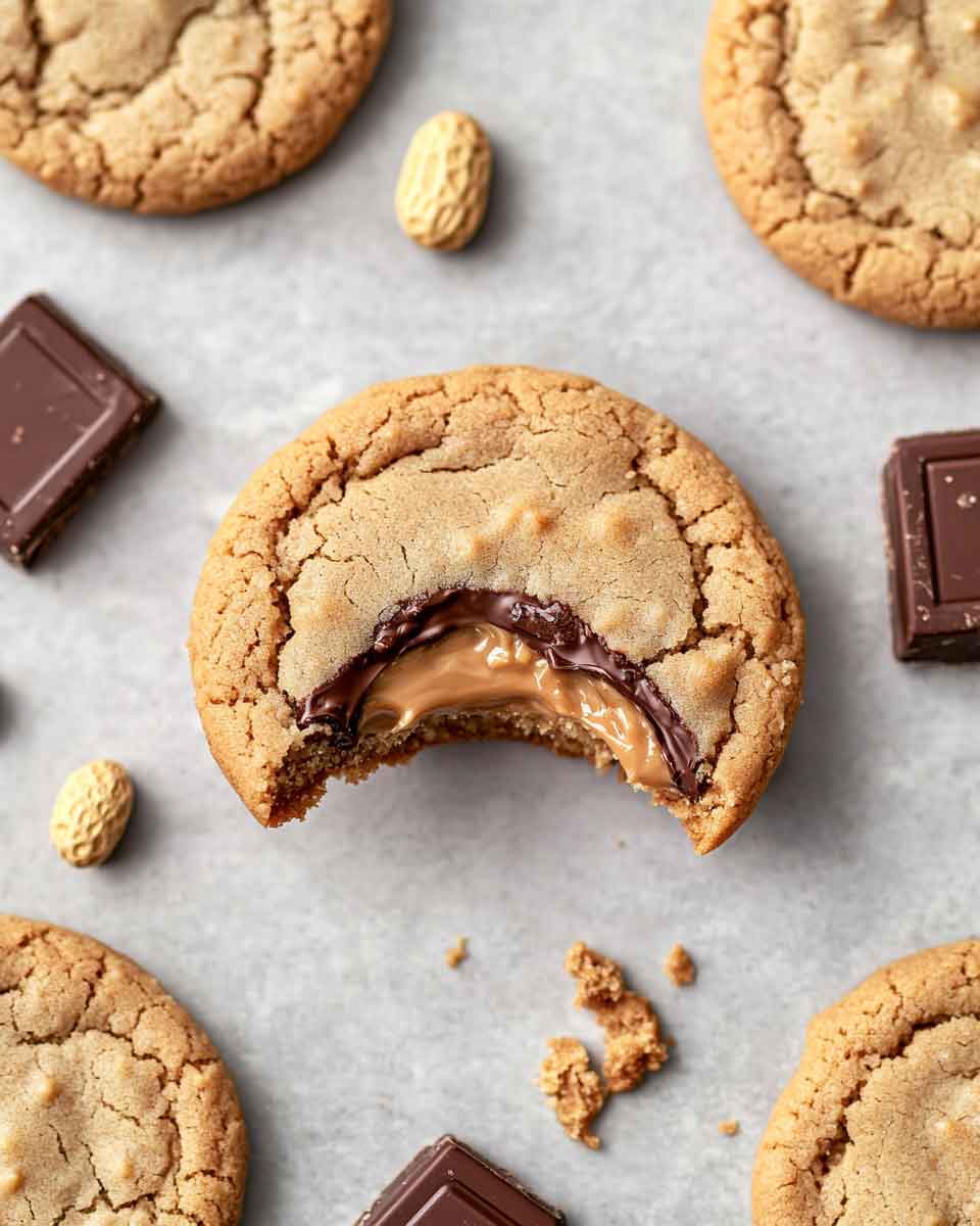 Peanut Butter Cup Stuffed Cookies