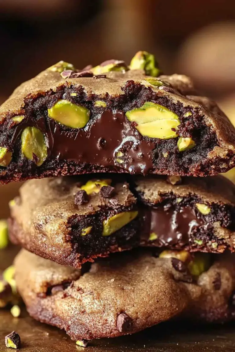 Pistachio Filled Chunky Chocolate Cookies