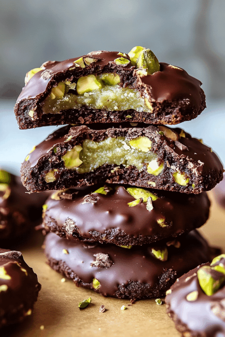 Pistachio Filled Chunky Chocolate Cookies