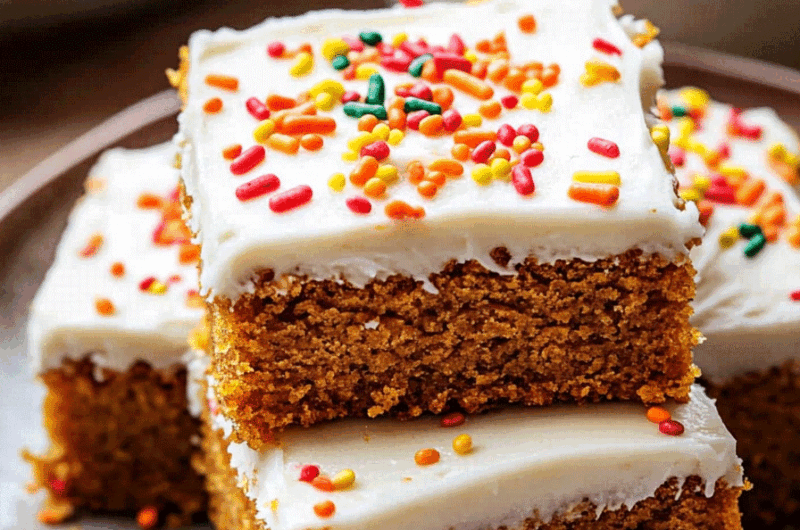 Pumpkin Bars with Cream Cheese Frosting