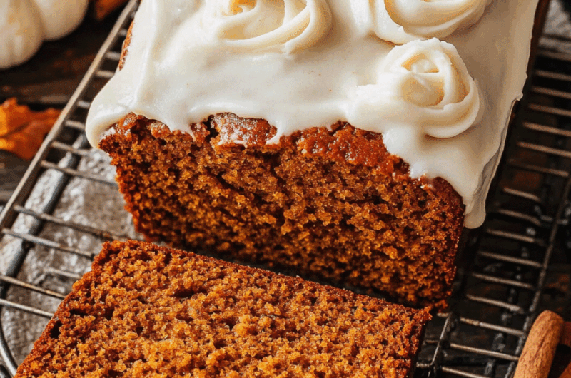 Pumpkin Bread with Cream Cheese Frosting