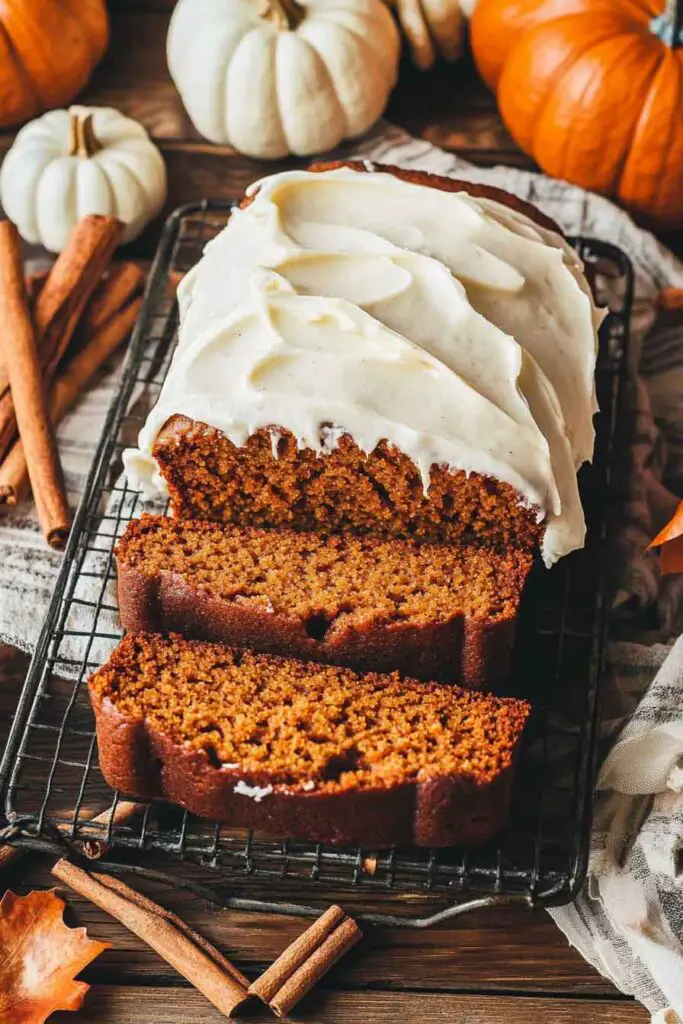 Pumpkin Bread with Cream Cheese Frosting