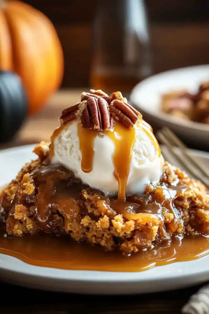 Pumpkin Cobbler with Caramel