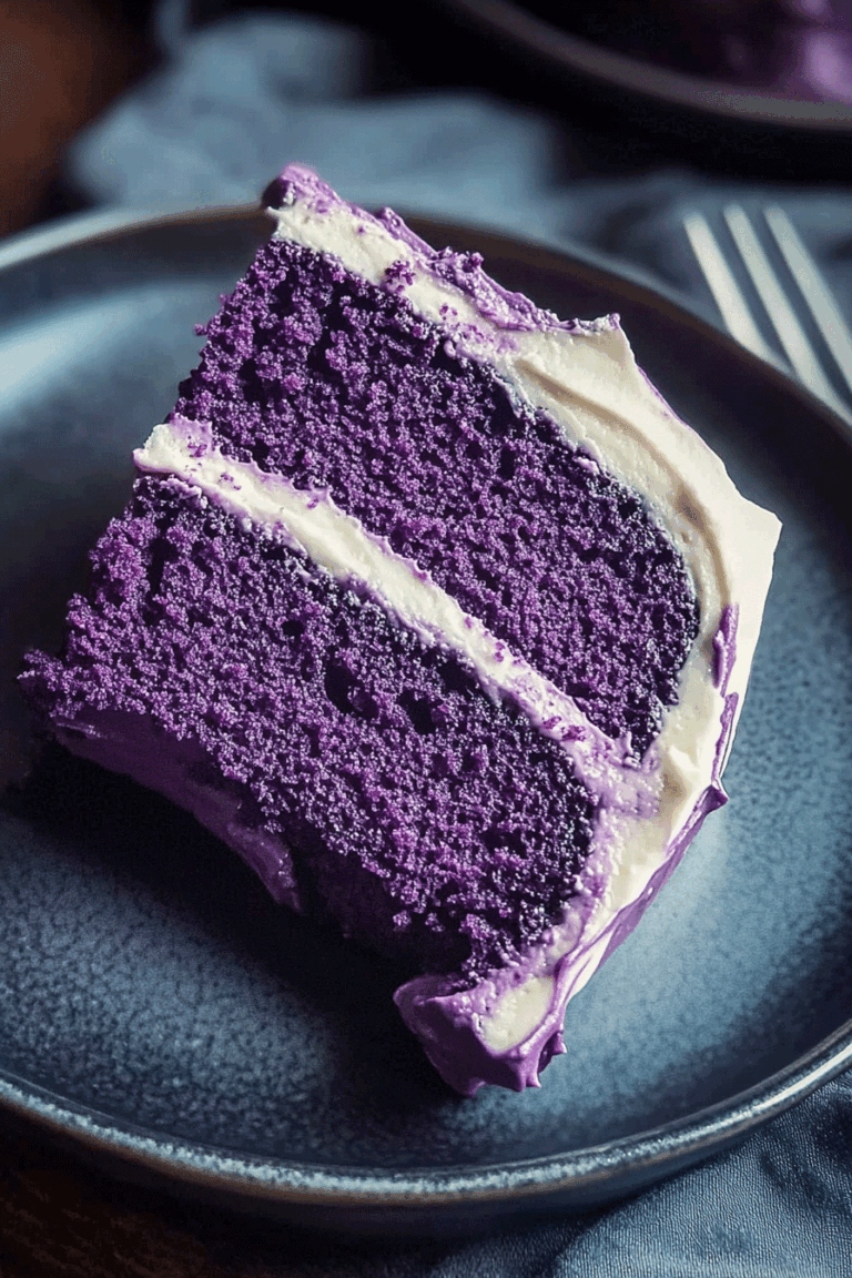 Purple Velvet Cake with White Chocolate Frosting