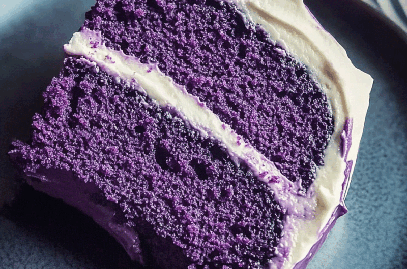 Purple Velvet Cake with White Chocolate Frosting