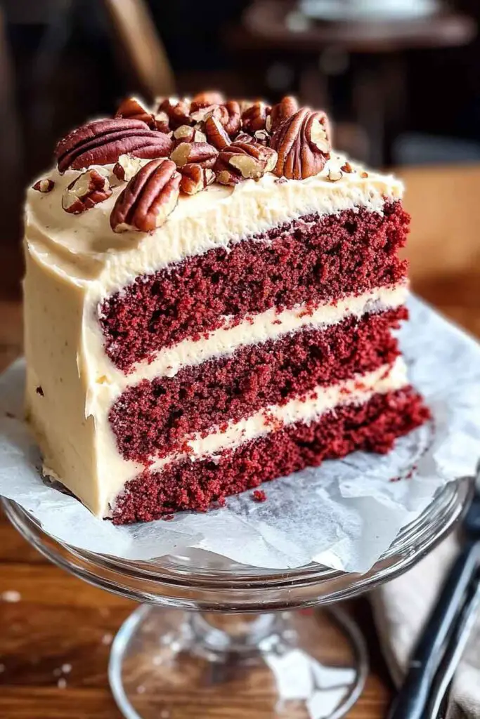 Red Velvet Cake Brown Butter Pecan Frosting