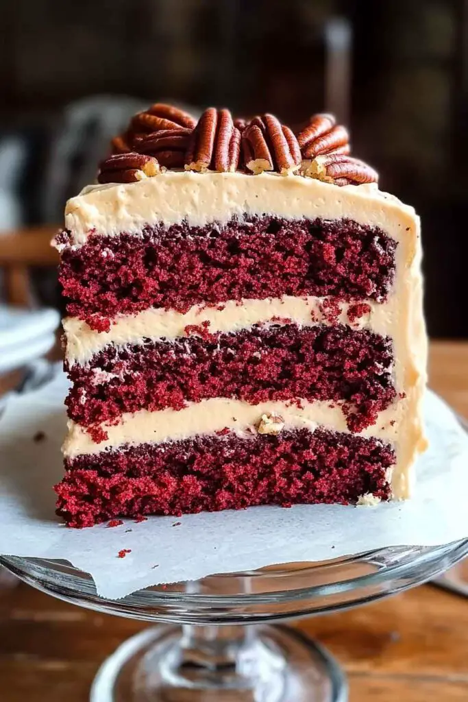 How to Make Red Velvet Cake with Brown Butter Pecan Frosting