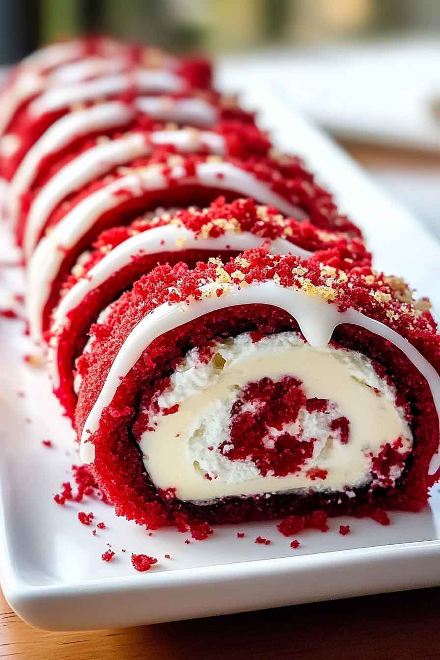 Red Velvet Cheesecake Sushi Roll Dessert
