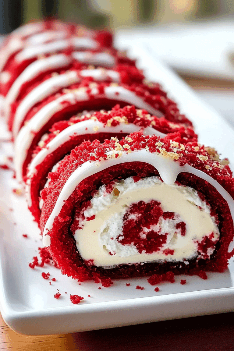red Velvet Cheesecake Sushi Roll Dessert