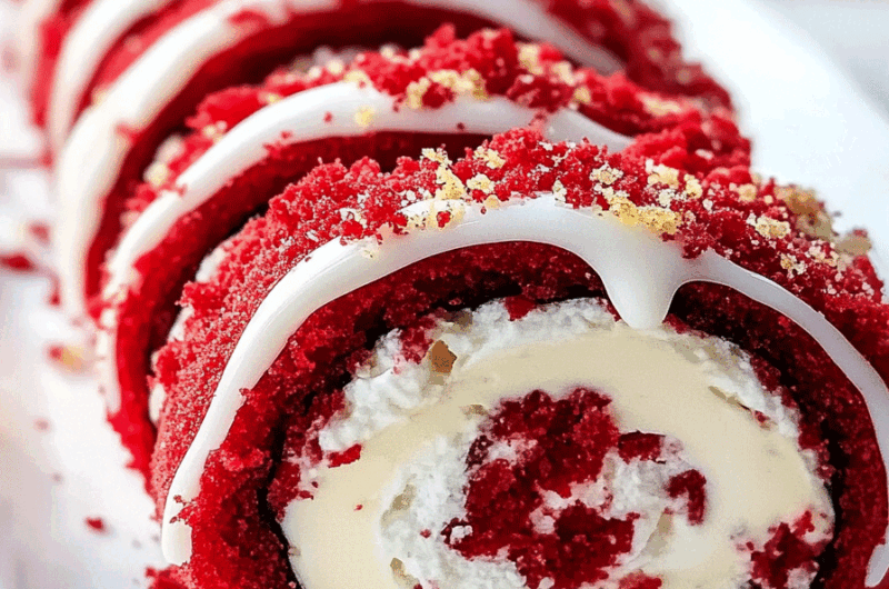 Red Velvet Cheesecake Sushi Roll Dessert