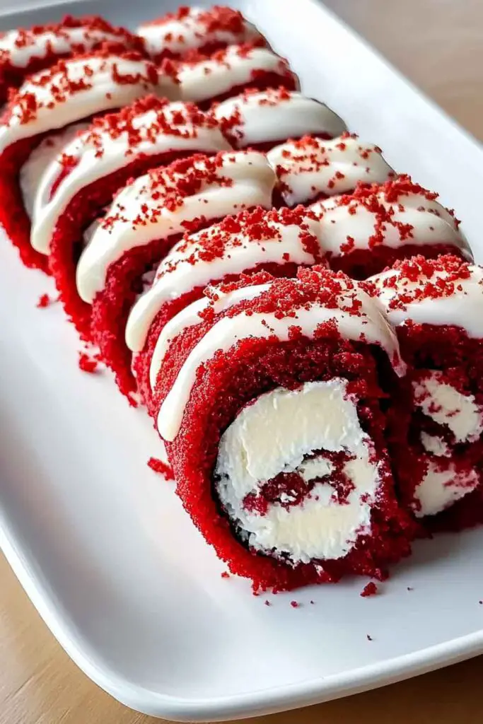Red Velvet Cheesecake Sushi Roll Dessert
