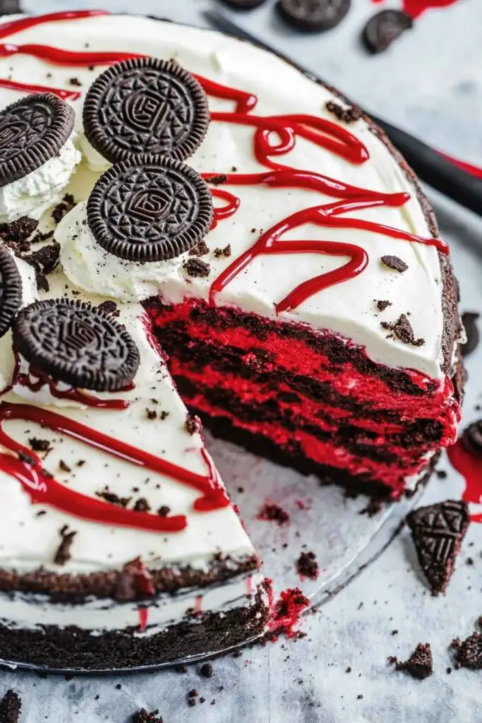 Red Velvet Oreo Cheesecake