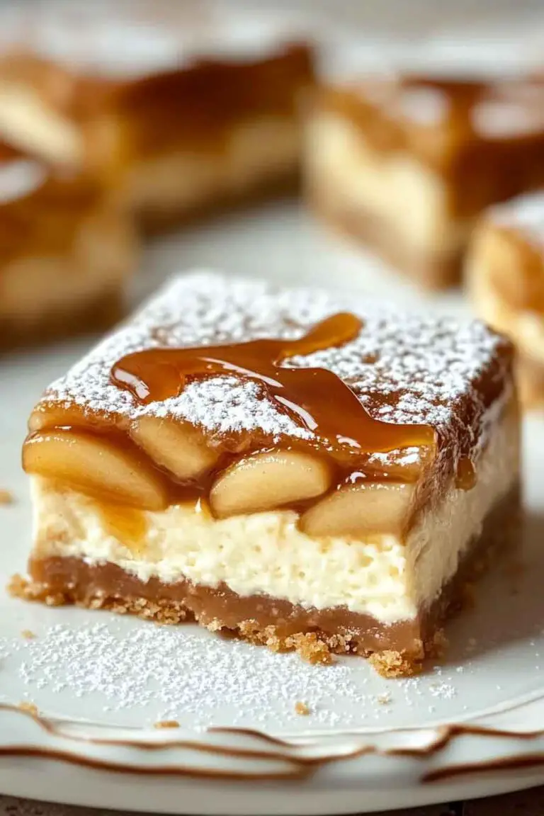 Salted Caramel Apple Cheesecake Squares
