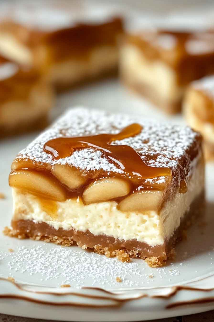 Salted Caramel Apple Cheesecake Squares
