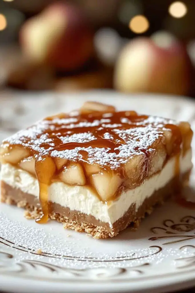 Salted Caramel Apple Cheesecake Squares