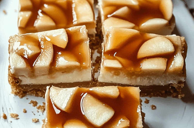 Salted Caramel Apple Cheesecake Squares