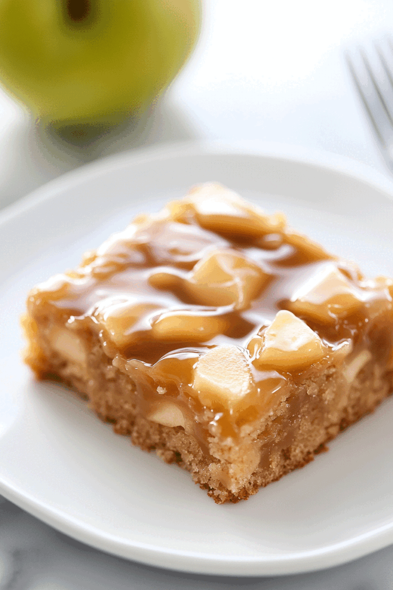 Salted Caramel Apple Sheet Cake