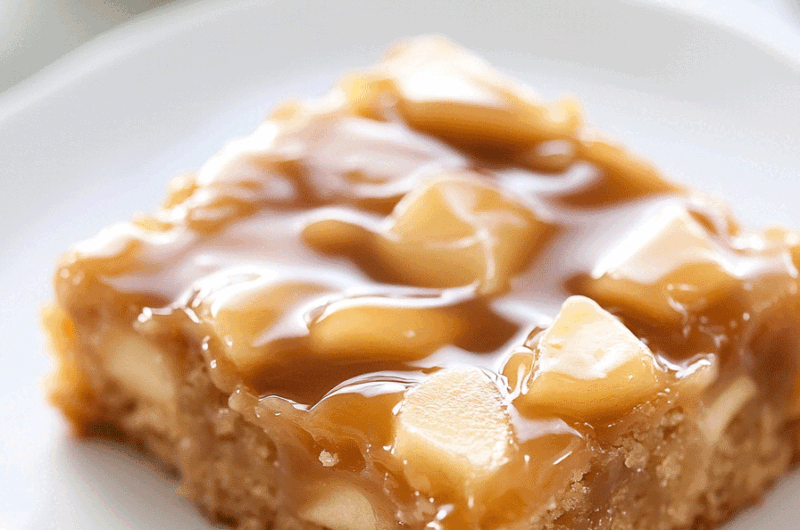 Salted Caramel Apple Sheet Cake