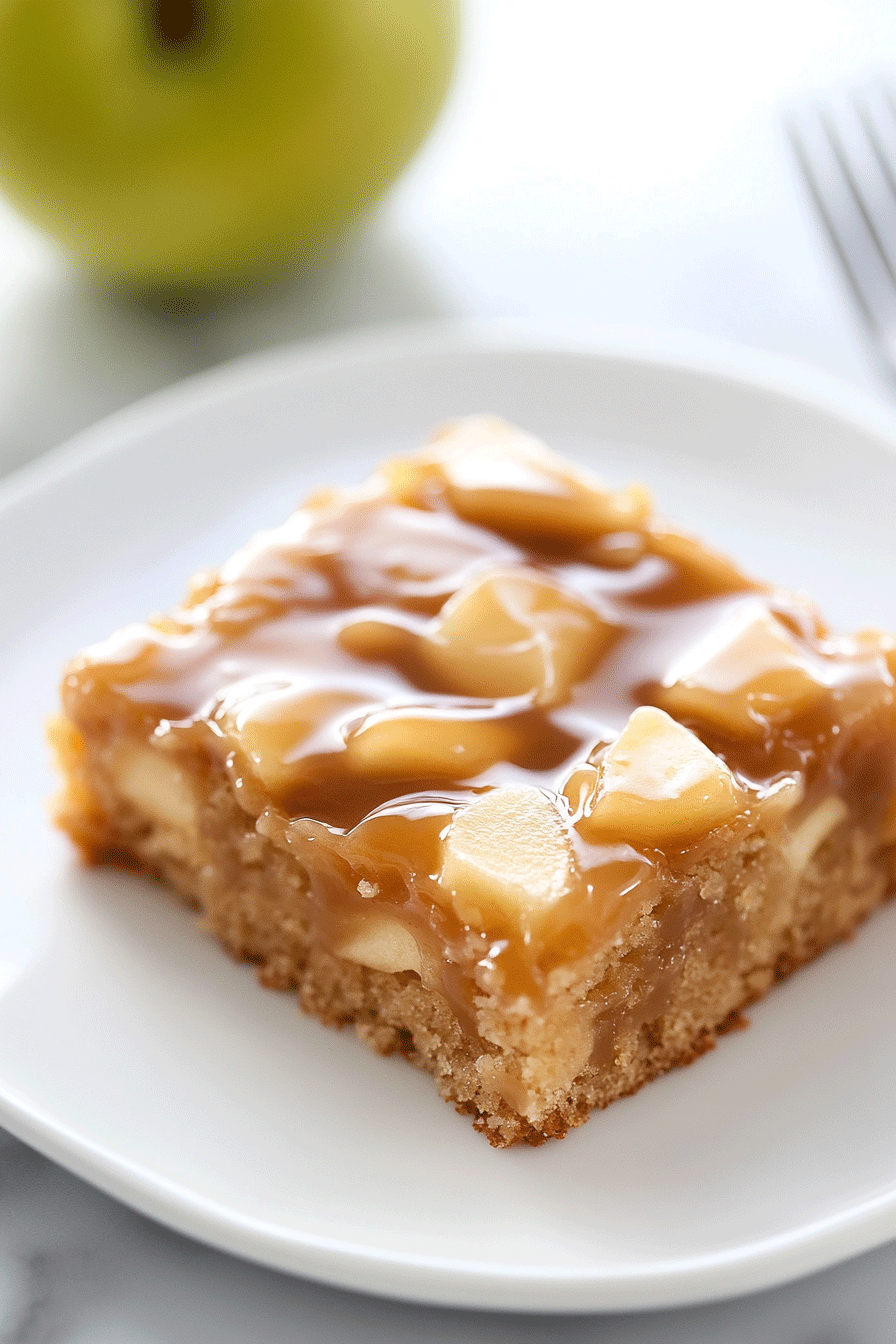 Salted Caramel Apple Sheet Cake