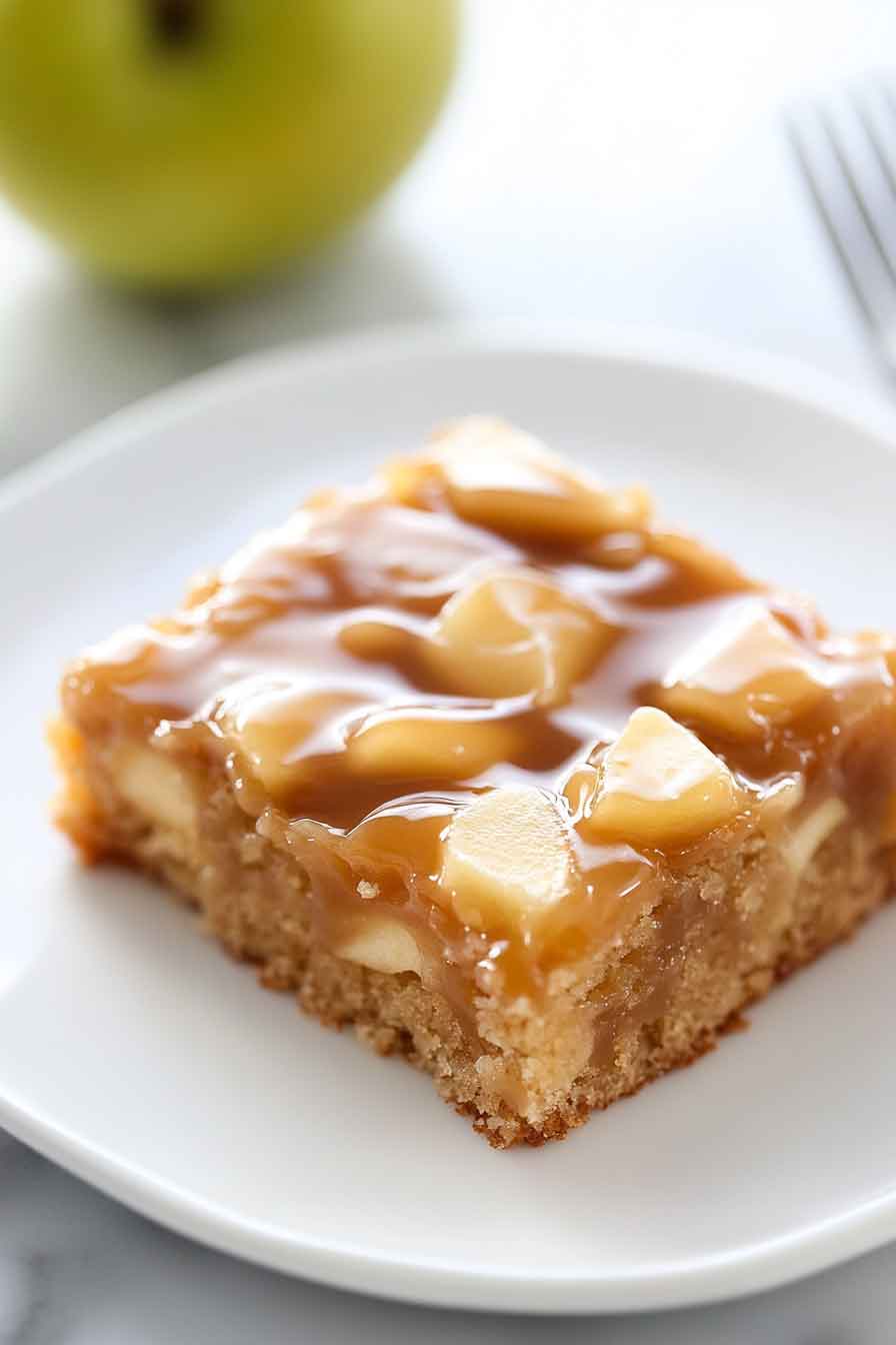 Salted Caramel Apple Sheet Cake