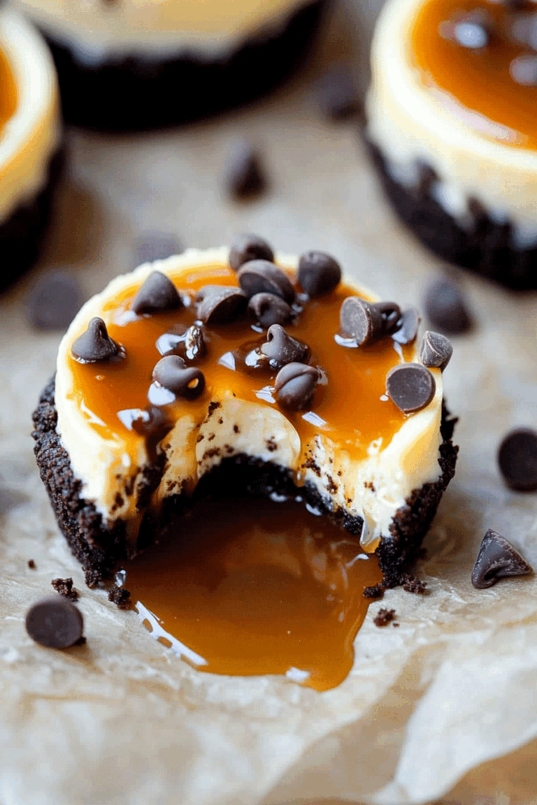 Salted Caramel Chocolate Chip Cheesecake