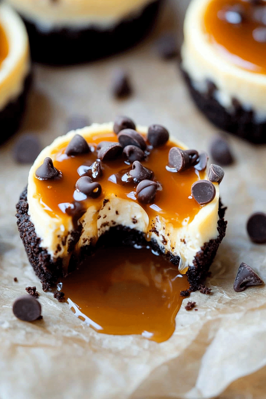 Salted Caramel Chocolate Chip Cheesecake