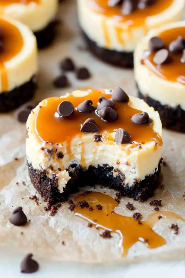 Salted Caramel Chocolate Chip Cheesecake