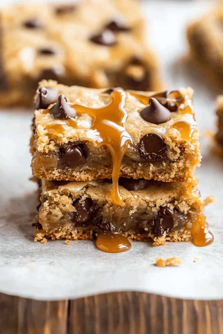 Salted Caramel Chocolate Chip Cookie Bars
