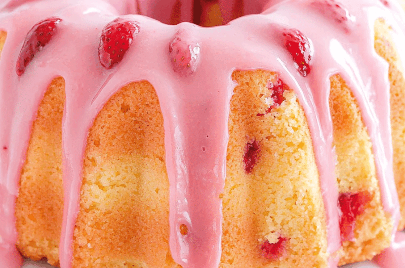 Strawberry Lemonade Pound Cake Loaf