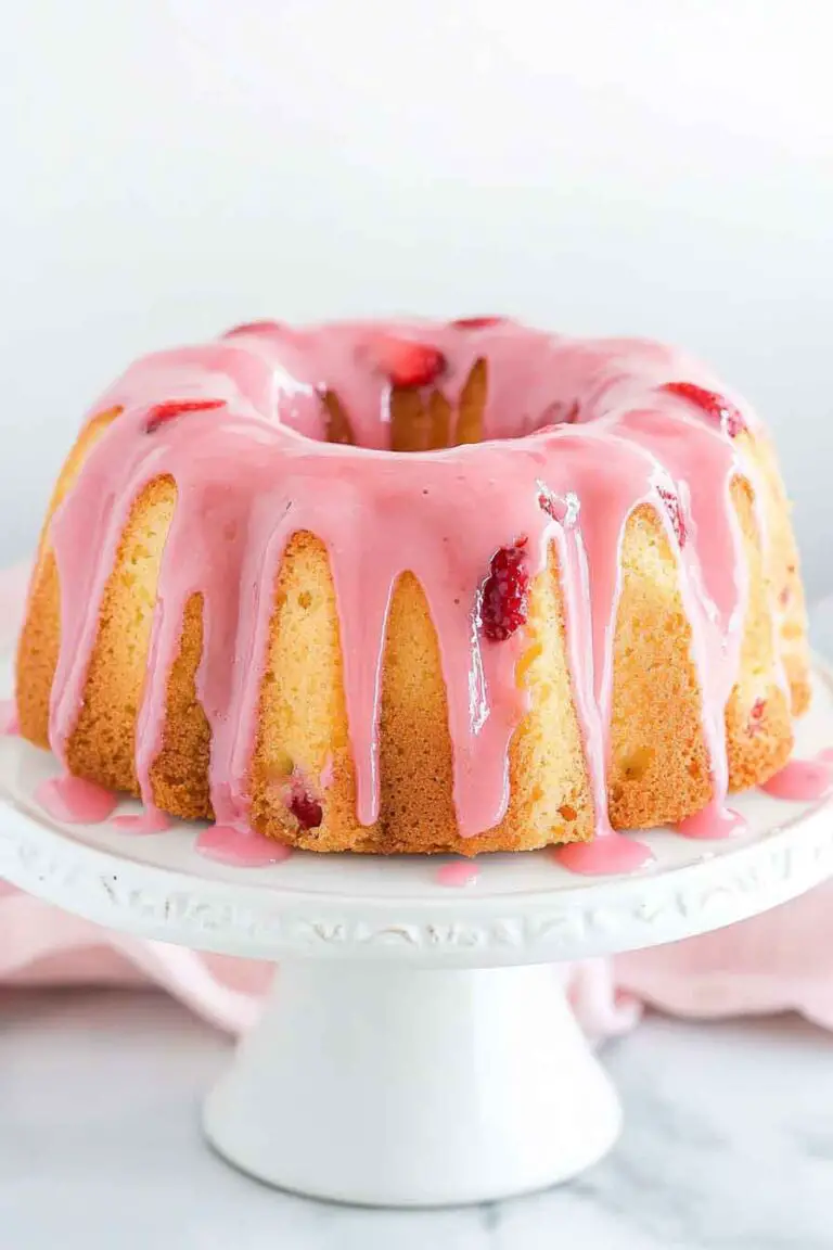 Strawberry Lemonade Pound Cake Loaf
