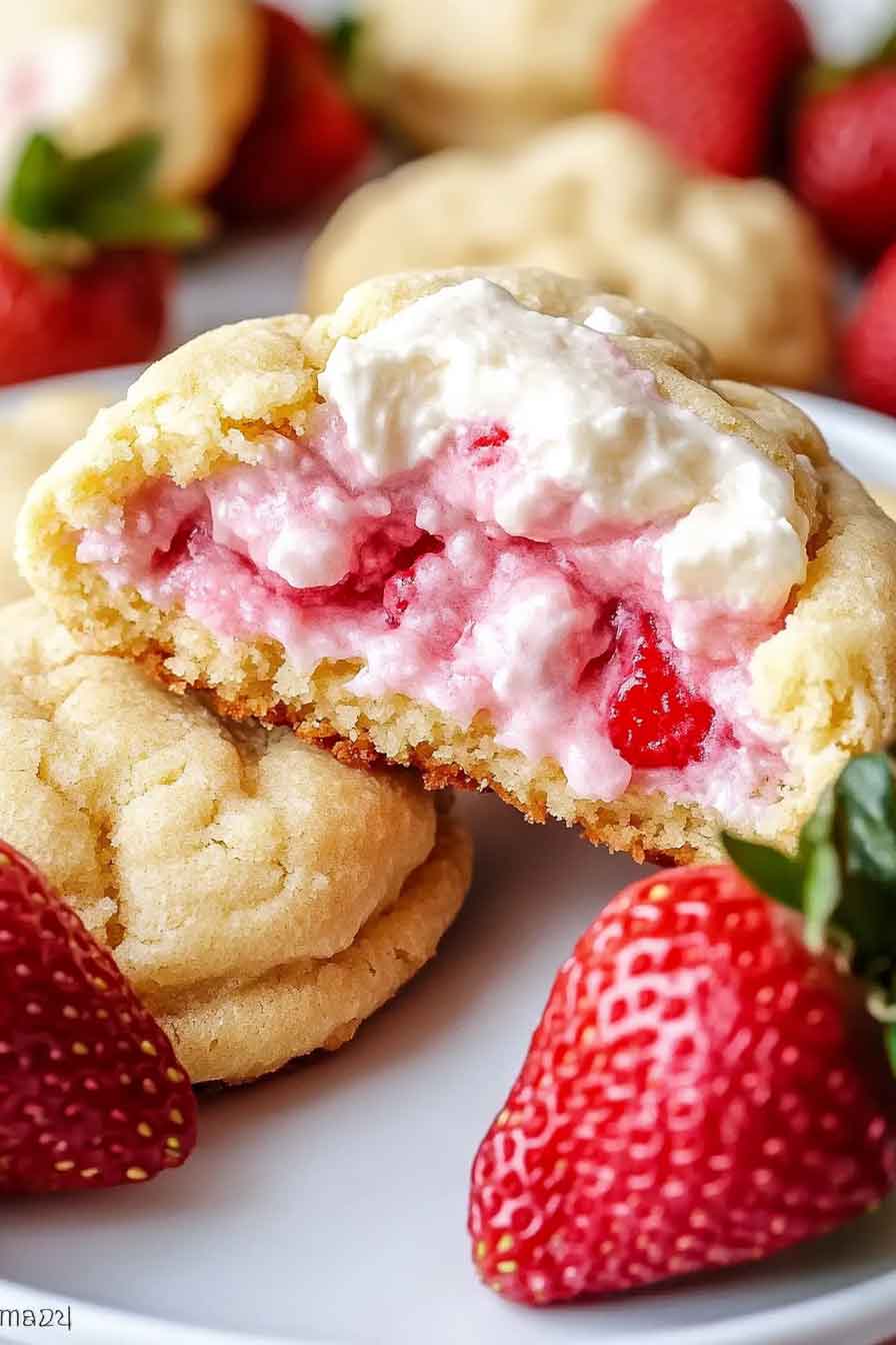Stuffed Strawberry Shortcake Indulgence Cookies