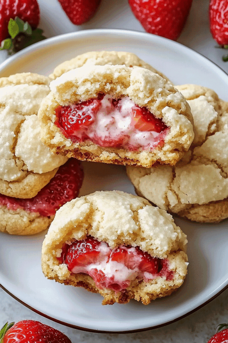 stuffed Strawberry Shortcake Indulgence Cookies