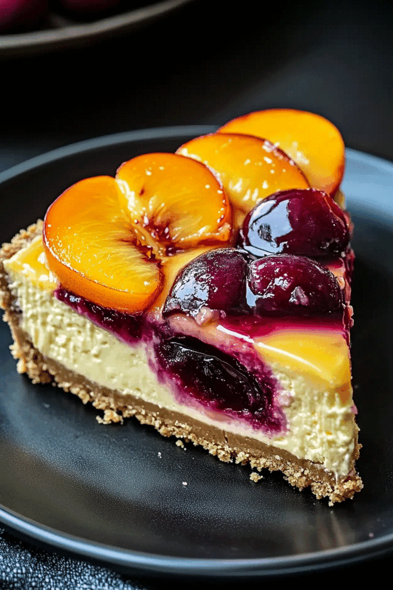 Summer Peach Plum Cheesecake