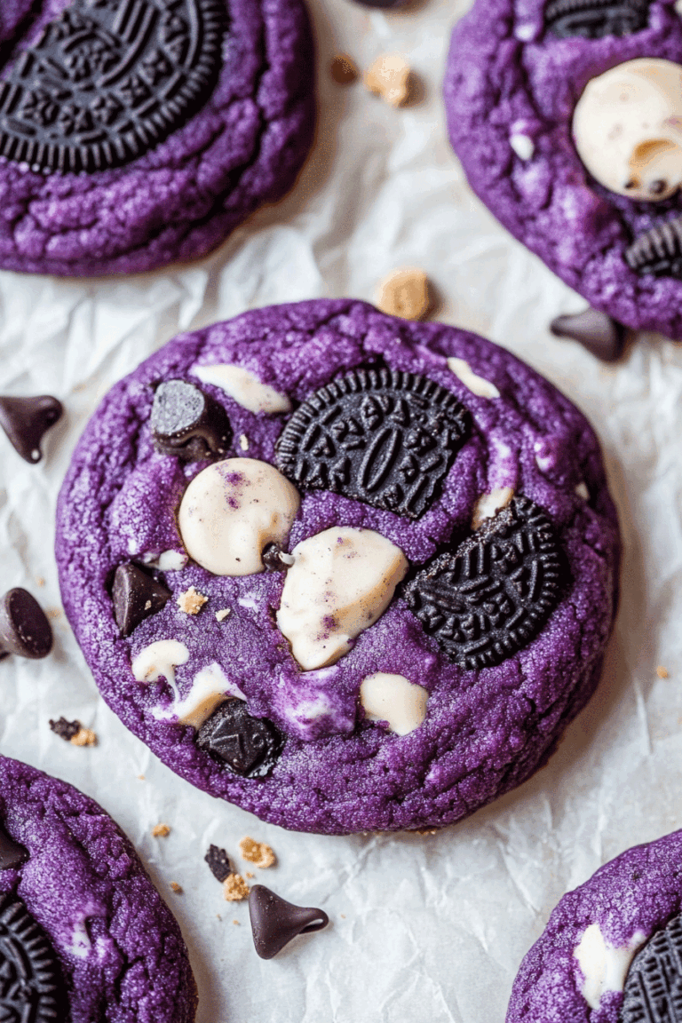 Ube Cookies and Cream Cookies