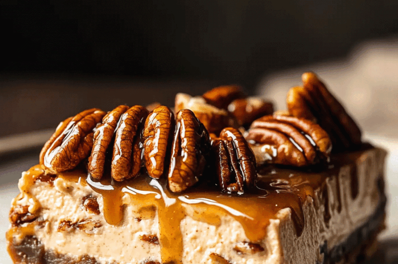 Vegan Caramel Pecan Pie Cheesecake