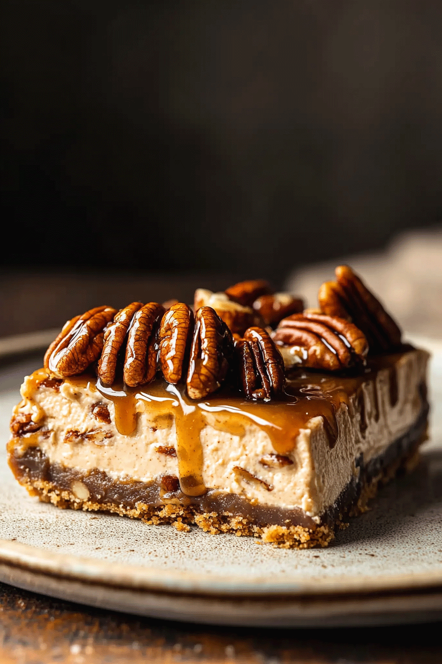 Vegan Caramel Pecan Pie Cheesecake