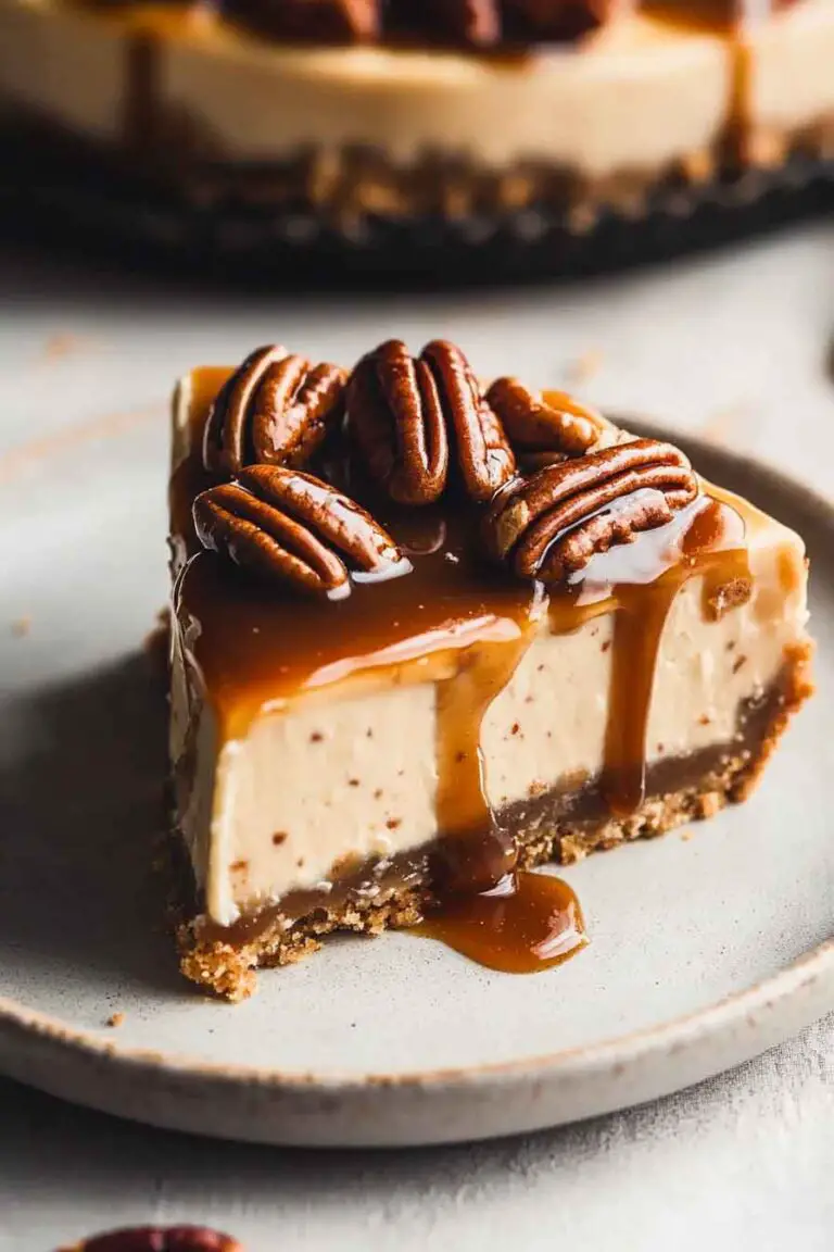 vegan Caramel Pecan Pie Cheesecake