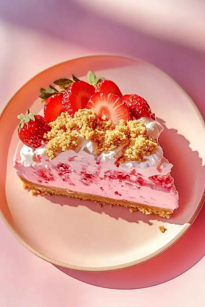 very Strawberry Crunch Cheesecake Slice