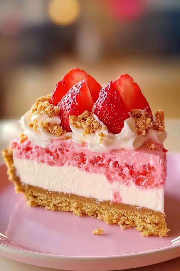 very Strawberry Crunch Cheesecake Slice