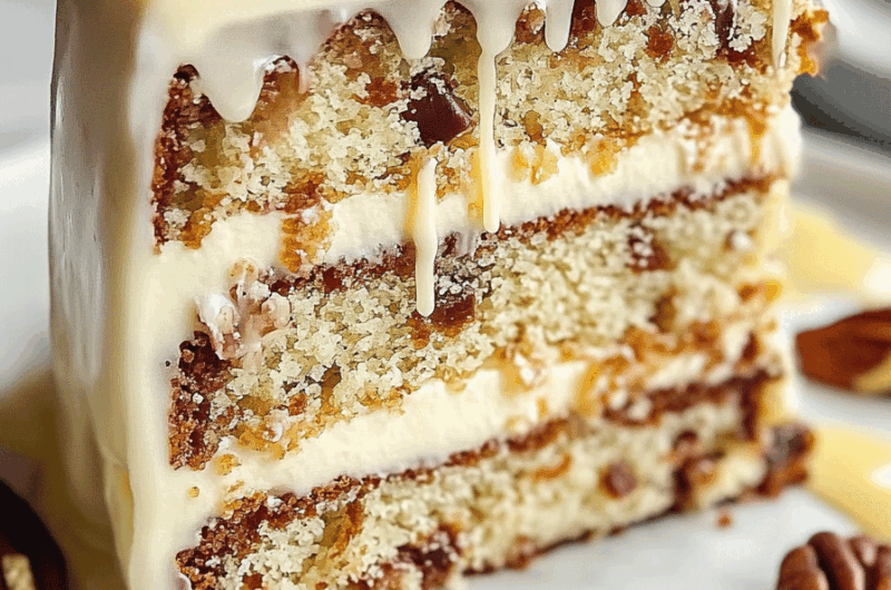 White Chocolate Pecan Layer Cake