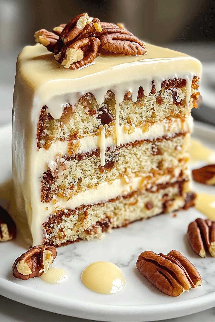 White Chocolate Pecan Layer Cake
