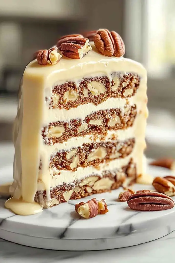 White Chocolate Pecan Layer Cake
