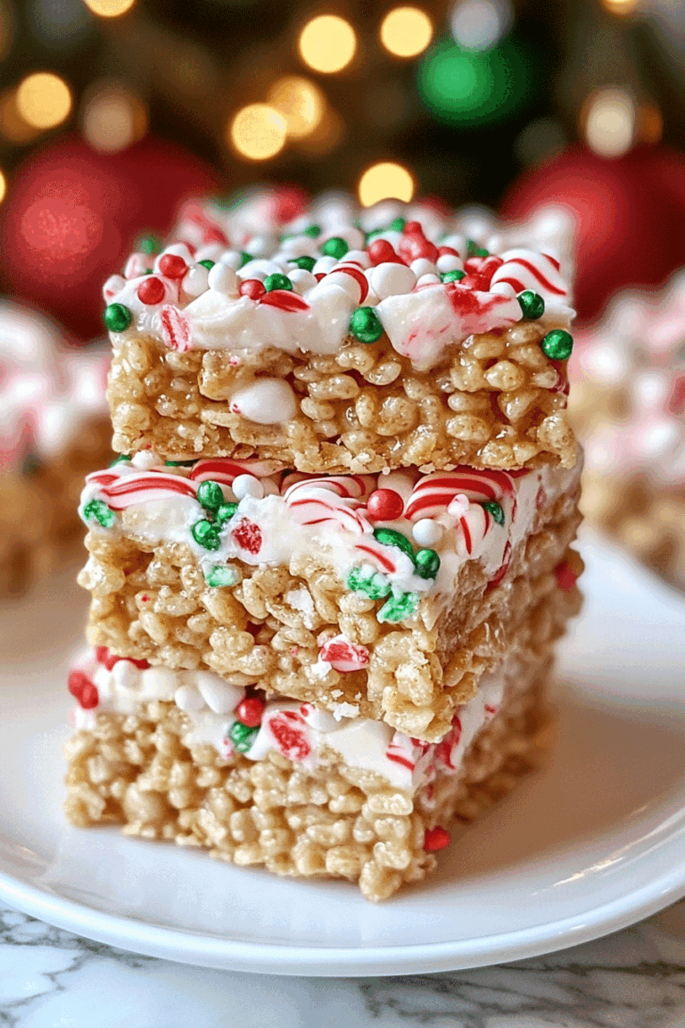 christmas Peanut Butter Rice Cereal Squares