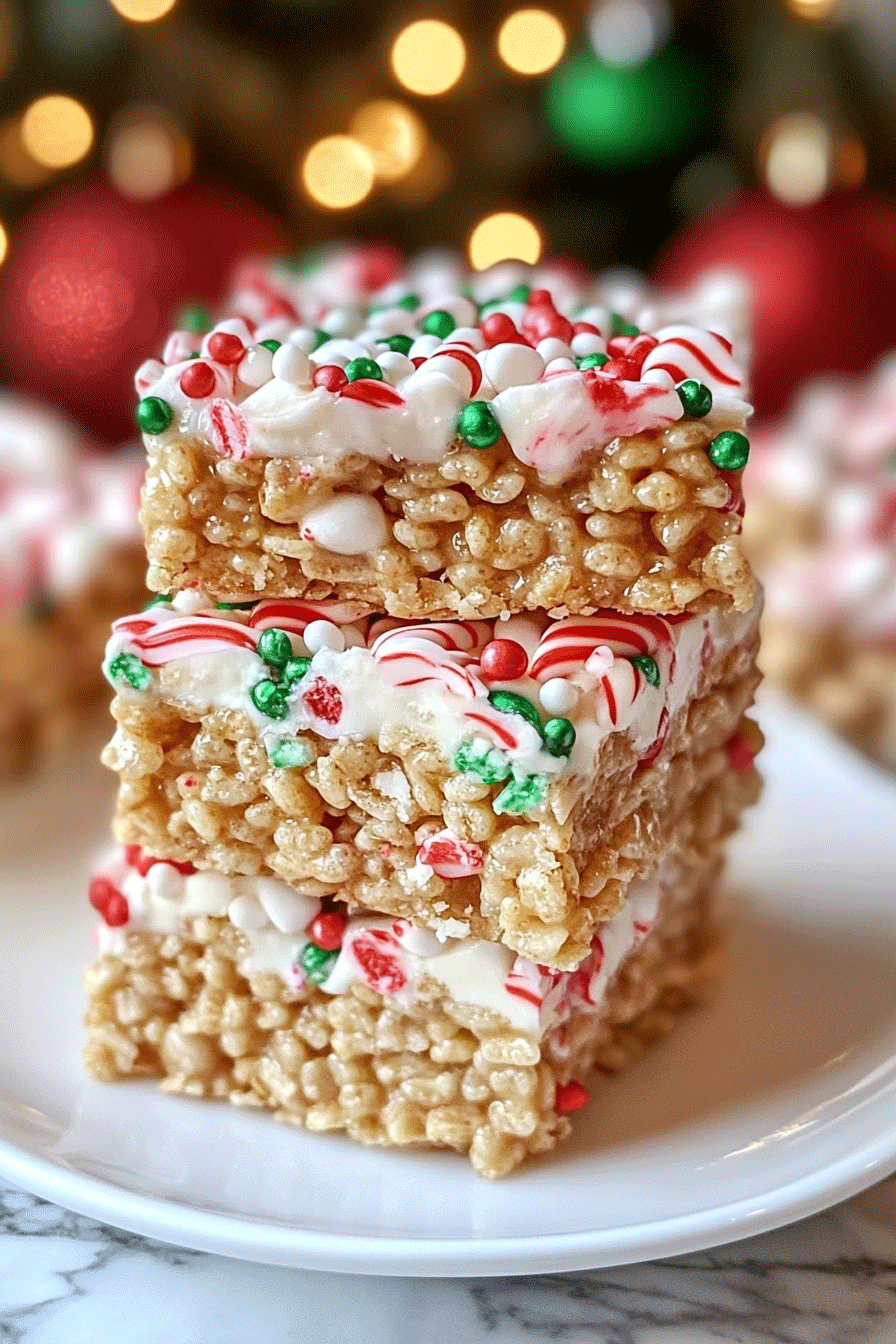 christmas Peanut Butter Rice Cereal Squares